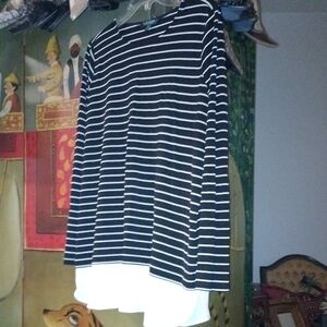 Ralph Lauren Black and White Striped Top